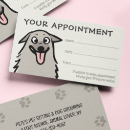 Cartão De Visita Lembrete de Compromisso de Pet Care para Cães Feli