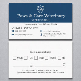Cartão De Visita Lembrete de Compromisso do Escritório Veterinário 