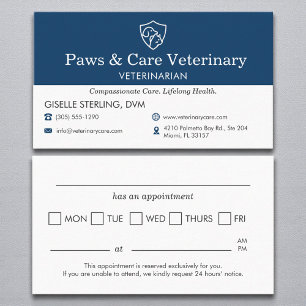 Cartão De Visita Lembrete de Compromisso do Escritório Veterinário 