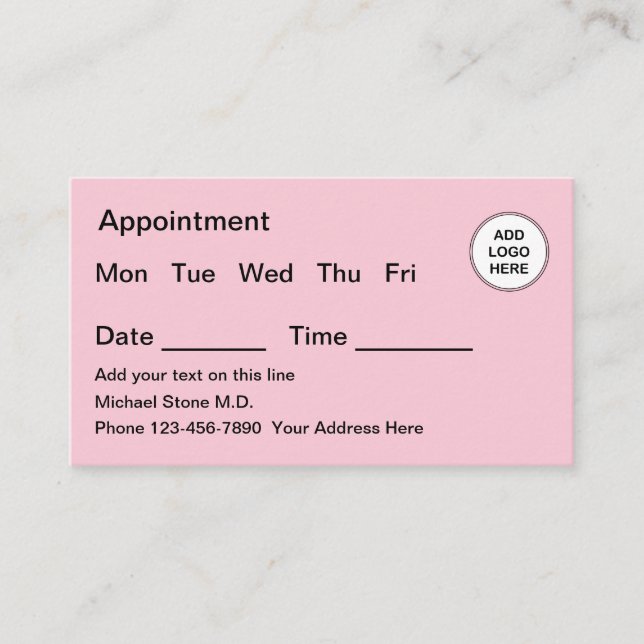 Cartão De Visita Lembrete de Compromisso Médico (Frente)