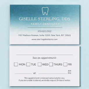 Cartão De Visita Lembrete de Consulta de Dentista Aquarela