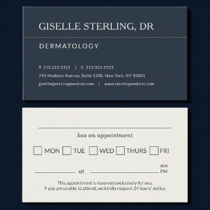 Cartão De Visita Lembrete de Consulta no Consultório de Dermatologi