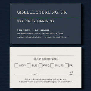 Cartão De Visita Lembrete de Consulta no Consultório Médico Estétic