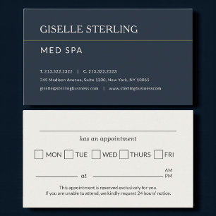 Cartão De Visita Lembrete de Consulta no Escritório do Med Spa