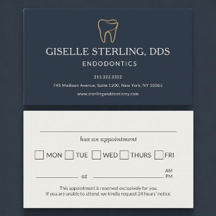 Cartão De Visita Lembrete de consulta odontológica de endodontia