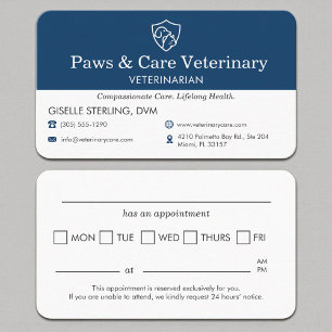 Cartão De Visita Lembrete de Visita ao Consultório Veterinário para