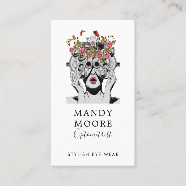 Cartão De Visita Lembrete Optometrista de Negócios e Compromissos (Frente)