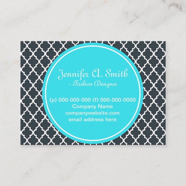 Cartão De Visita lendária, linda, clássica, quatrefoil giro (Frente)