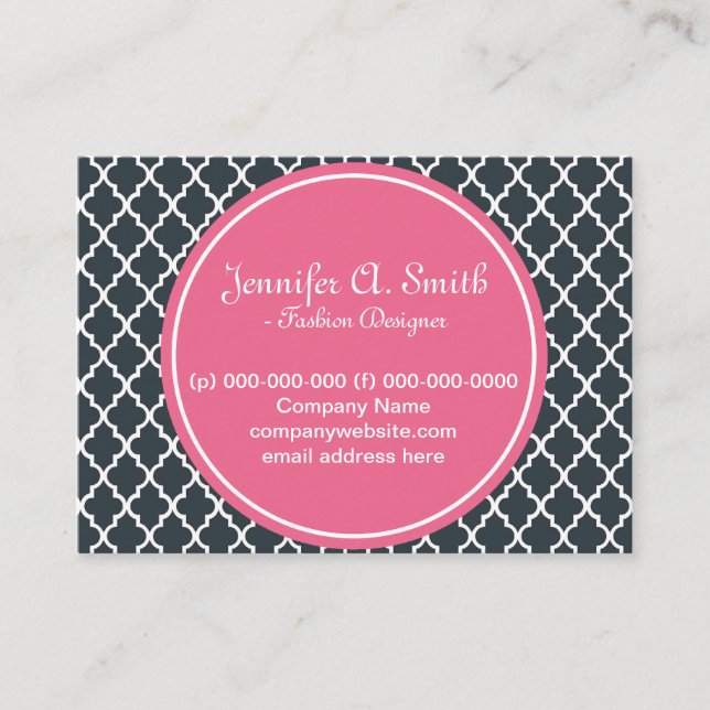 Cartão De Visita lendária, linda, clássica, quatrefoil giro (Frente)