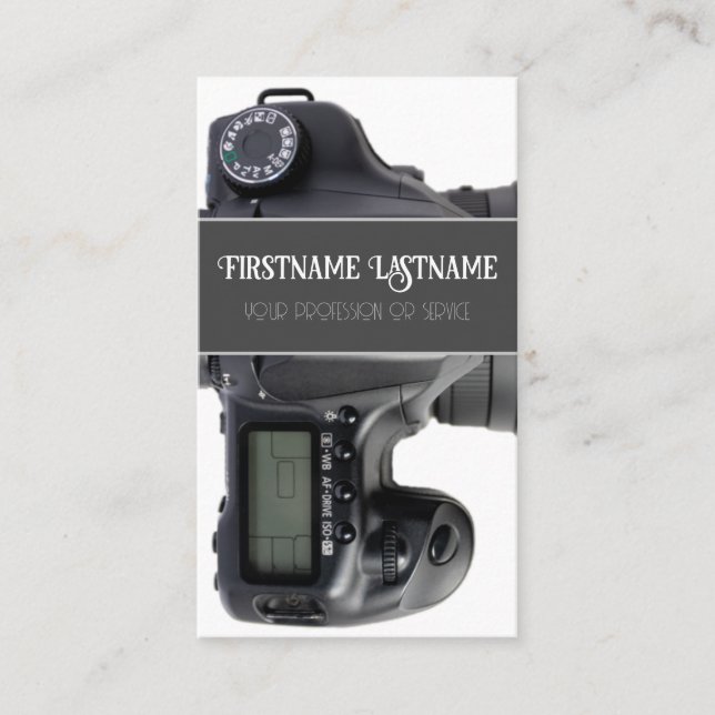 Cartão De Visita Lente da câmara DSLR para fotógrafos Videógrafos (Frente)