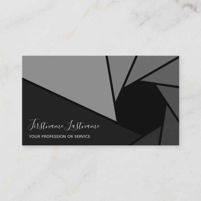 Cartão De Visita Lente da câmara DSLR para fotógrafos Videógrafos B (Frente)