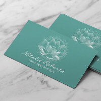 Lente Lótus Flor Bem-Estar Teal Yoga Instrutor