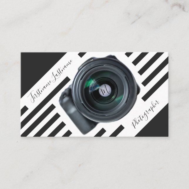 Cartão De Visita Lentes de câmara DSLR para fotógrafos Videógrafos (Frente)