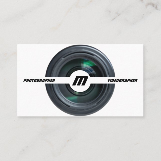 Cartão De Visita Lentes de câmara DSLR para fotógrafos Videógrafos (Frente)