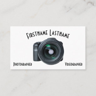 Cartão De Visita Lentes de câmera DSLR para fotógrafos videomakers