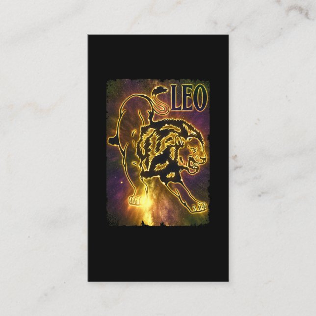 Cartão De Visita Leo Zodiac Sinal Lion Aniversário de julho (Frente)