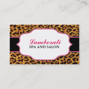 Cartão De Visita Leopard Impressão Elegante Moderna Classe de Moda