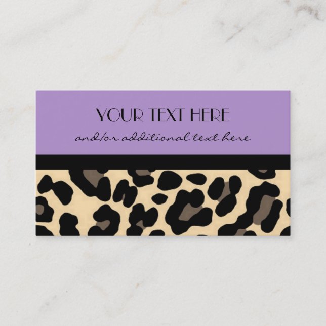 Cartão De Visita Leopardo da lavanda (Frente)
