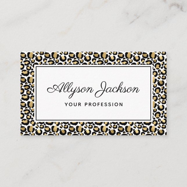Cartão de visita Leopardo Dourado (Frente)