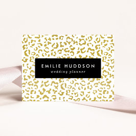 Cartão De Visita Leopardo Dourado, Brilho Dourado, Impressão Leopar