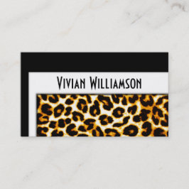 Cartão de visita Leopardo Dourado Elegante