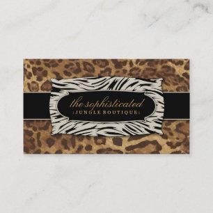 Cartão De Visita Leopardo sofisticado 2 da selva 311