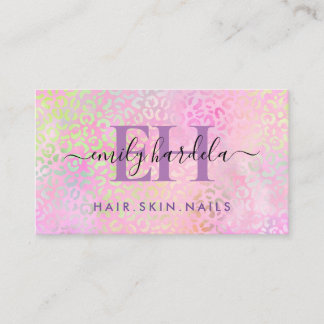 Cartão De Visita Lepard Rainbow Professional Salon 