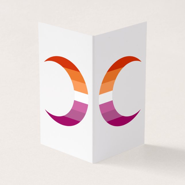 Cartão De Visita Lesbian Pride Crescent Moons Greeting Card (Exterior)