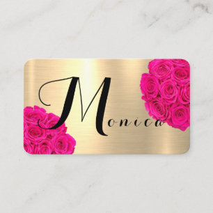 Cartão De Visita Letra Dourada Shiny Rosas M