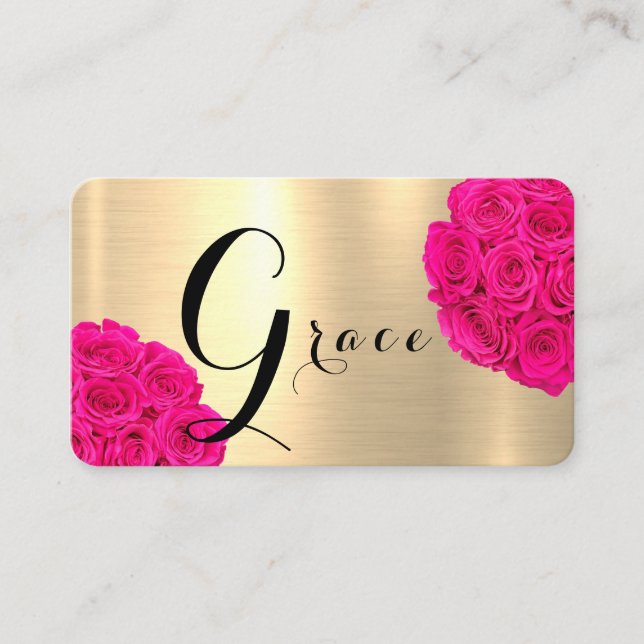 Cartão De Visita Letra G Dourada brilhante (Frente)