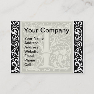 Cartão De Visita Letra I Monograma Medieval Arte Nova