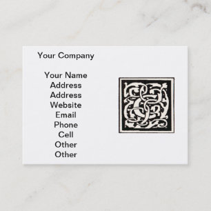 Cartão De Visita Letra Vintage Monograma C Art Nouveau
