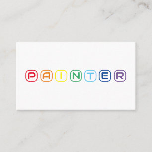 Cartão De Visita Letras coloridas do arco-íris para pintores elegan