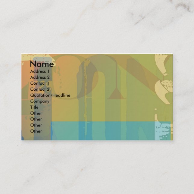 Cartão De Visita Letras usadas (Frente)