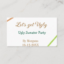 Cartão De Visita Let's get ugly Christmas ugly sweater Partyorange 