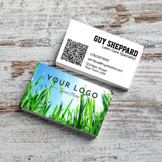 Cartão De Visita Lewn Care & Landscaping Código QR de Foto
