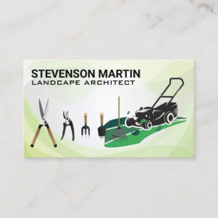 Cartão De Visita Lewn Mower Ferramentas de jardinagem Landscape