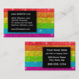 Cartão De Visita LGBTQ Pride Glitter Arco-Íris Invólucro Artista Bl