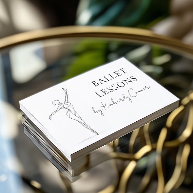 Cartão De Visita Lições de balé Um Traço De Ballerina (Perfect for business)
