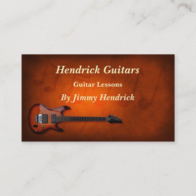 Cartão De Visita Lições de Violão Vendas de Violão (Frente)