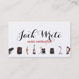 Cartão De Visita Lições Instrumento de Música Instrutor Business