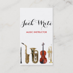 Cartão De Visita Lições Instrutor Música Instrumental Negócios