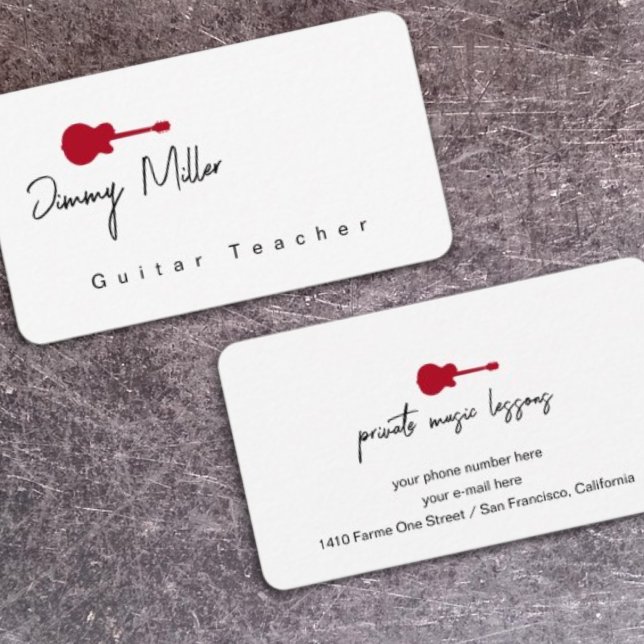 Cartão De Visita Lições Musicais Violão (Criador carregado)