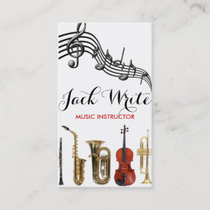 Cartão De Visita Lições Negócios Instrutor Música Instrumental