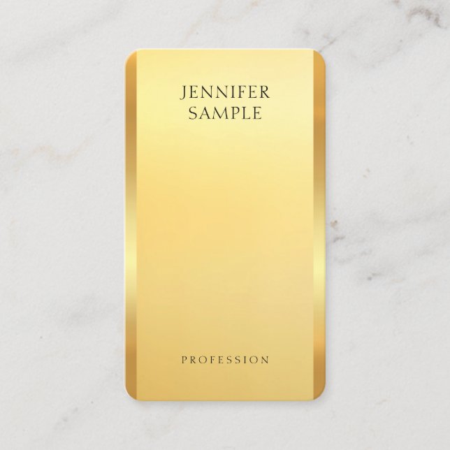 Cartão De Visita Líder Dourado moderno e elegante (Frente)