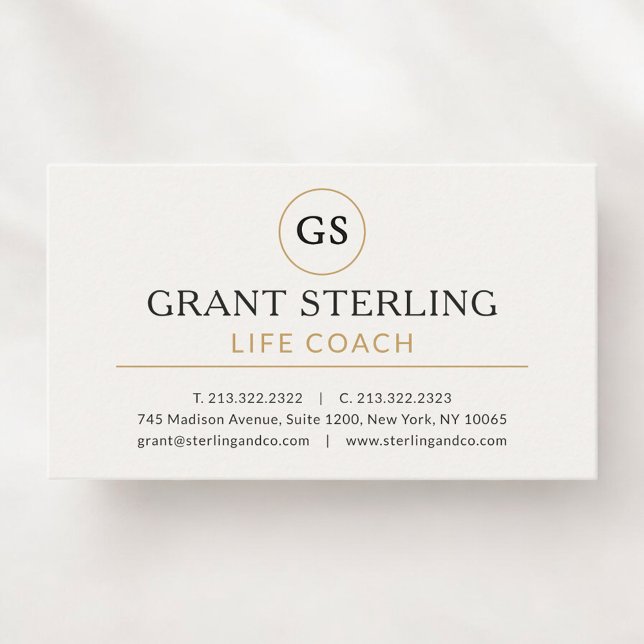 Cartão De Visita Life Coach Professional White Gold (Criador carregado)