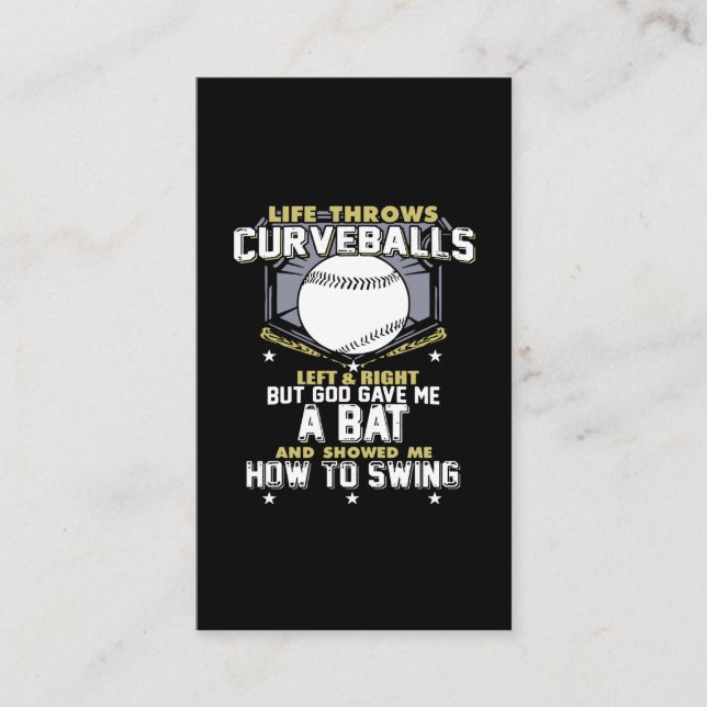 Cartão De Visita life throws curveballs left and right but god gave (Frente)