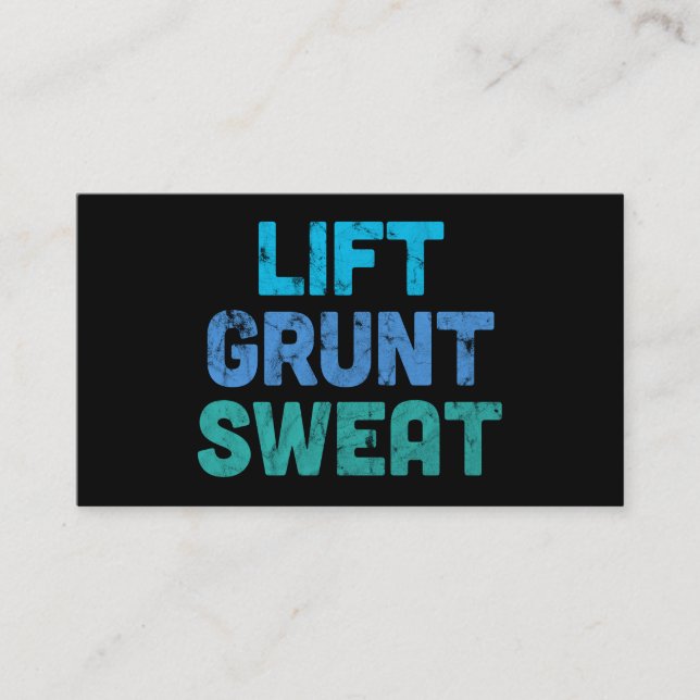 Cartão De Visita Lift Grunt Sweat Bodybuilder Gym Exercício (Frente)