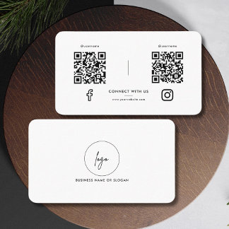 Cartão De Visita Ligação de Mídia Social Moderna com a nossa White 