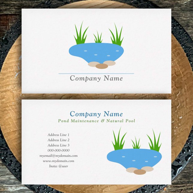 Cartão De Visita Ligas e Piscina natural (Pond and Natural Pool Business Card)